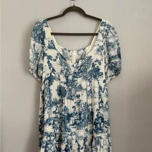 Gianni Bini Blue and White Mini Dress